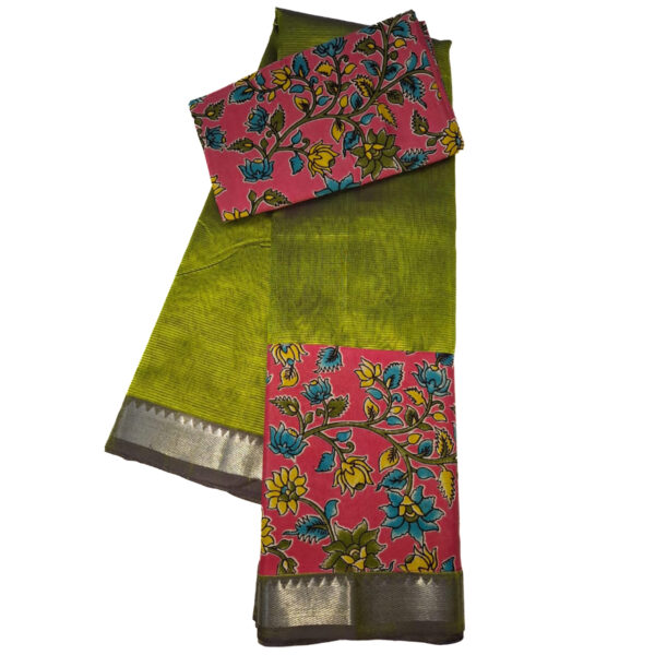 mangalagiri handloom pattu 60k silver zari border saree